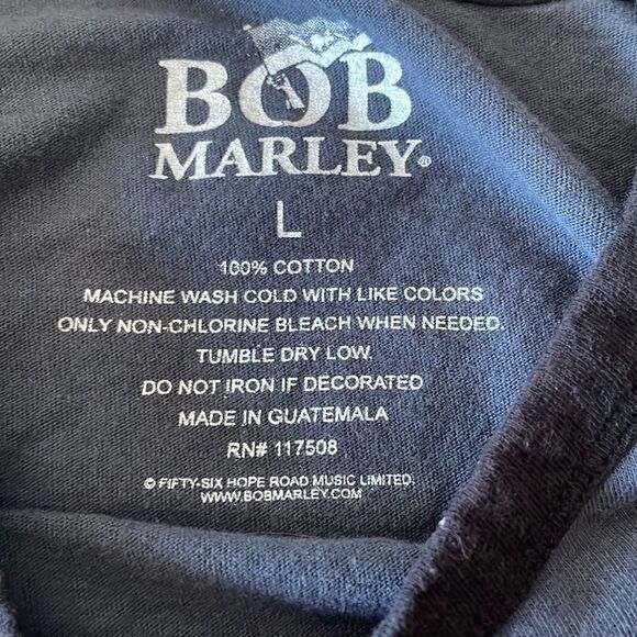 Bob Marley Wake Up and Live gray and black 3/4 sleeve baseball t-shirt - Picture 9 of 14